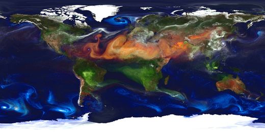 Aerosol in atmospher Map Nasa
