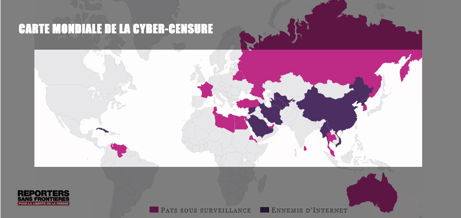 Carte mondiale cyber-censure