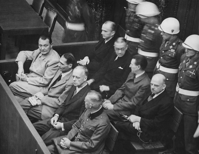 Nuremberg.  nazis 1945, Göring, Rudolf Heß, von Ribbentrop, Keitel , Dönitz, Raeder, von Schirach, Sauckel 