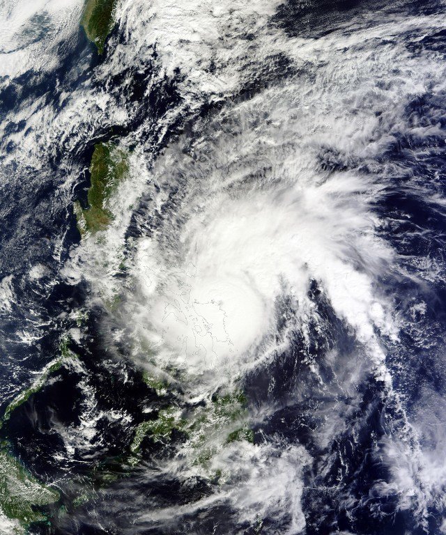NASA satellite image shows Typhoon Melor over the Philippines. 