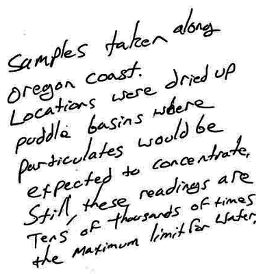 samples taken along Oregon coast