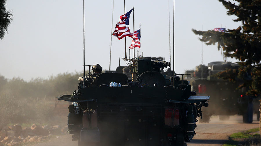 US soldiers in combat vehicles