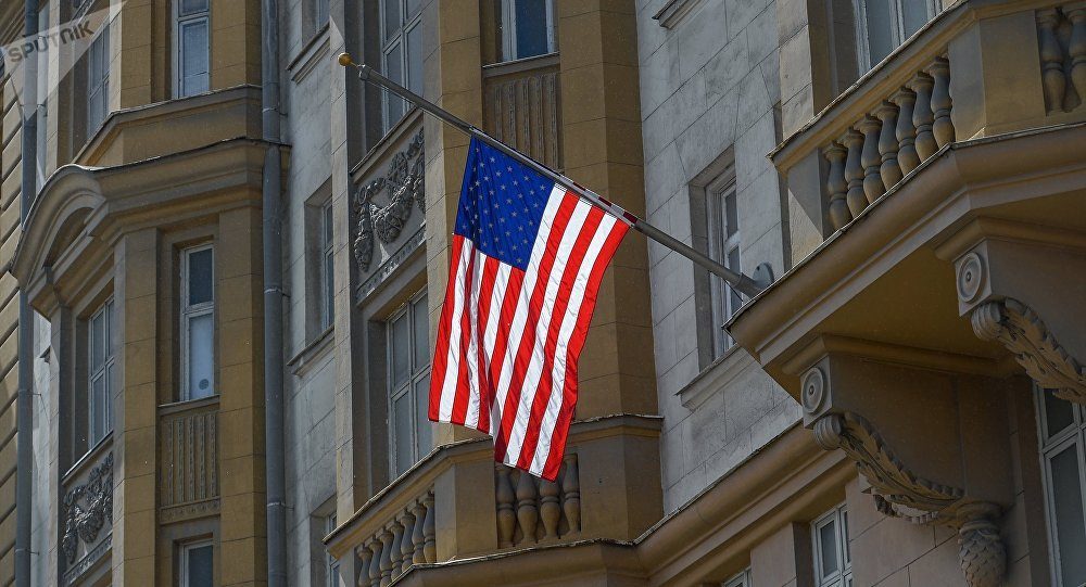 USA flag, ambassady