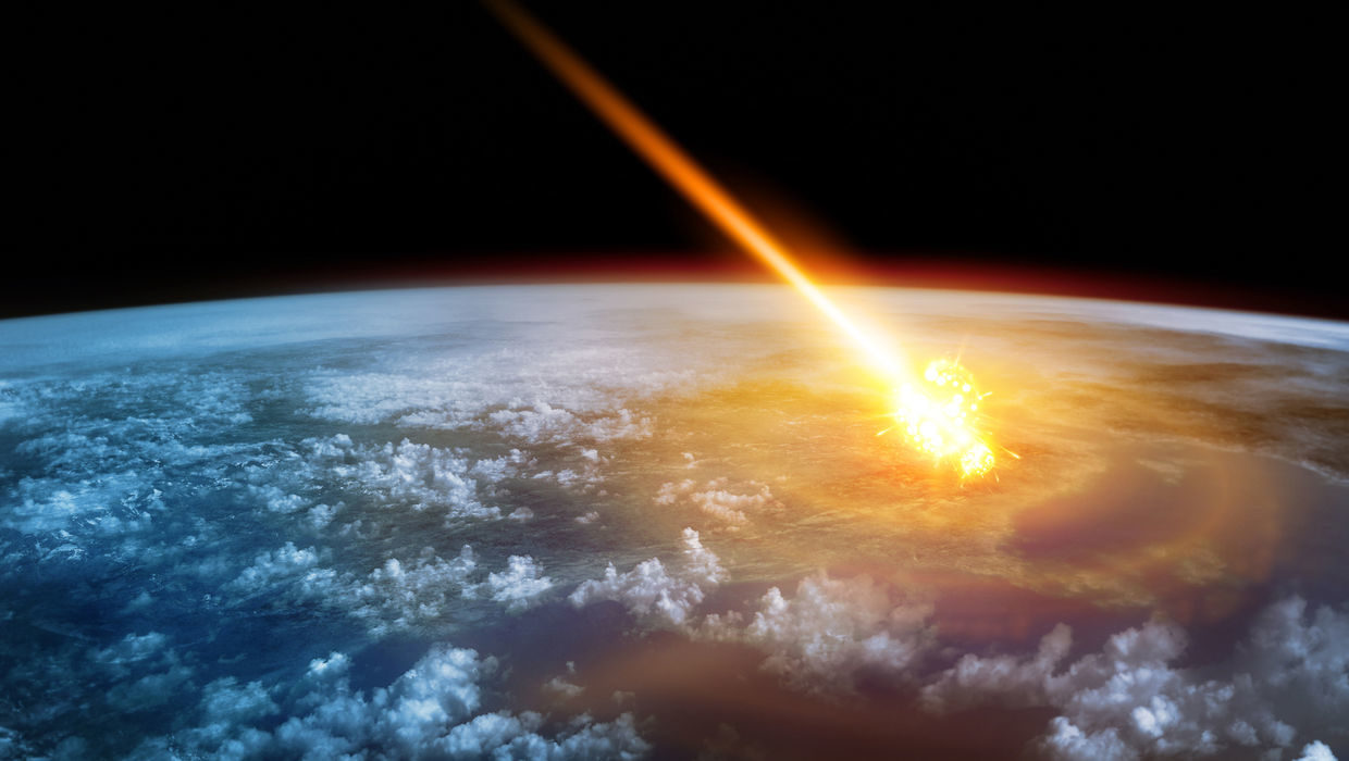 Conception artistique de l'impact d'un astéroïde sur Terre