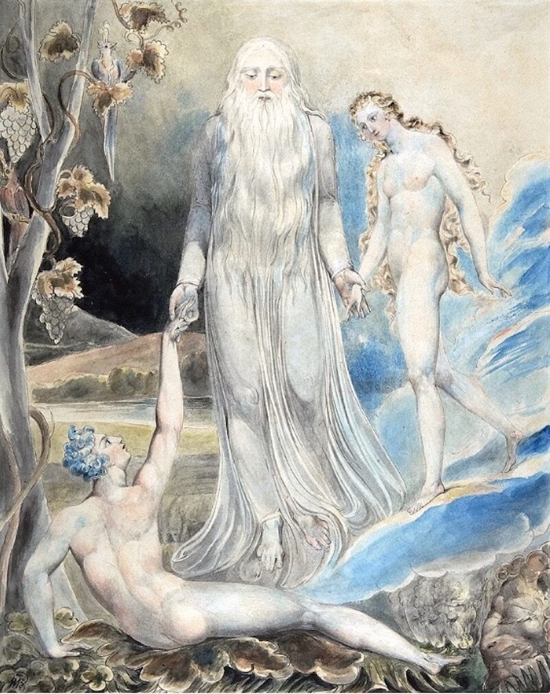 Ange de la Présence Divine amenant Eve à Adam, William Blake