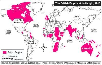 British Empire at Its Height 1910 map