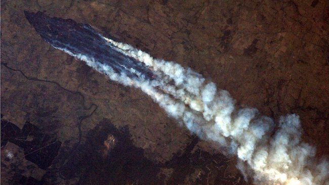 Les incendies dans le Bush australien vus de l'espace. 
