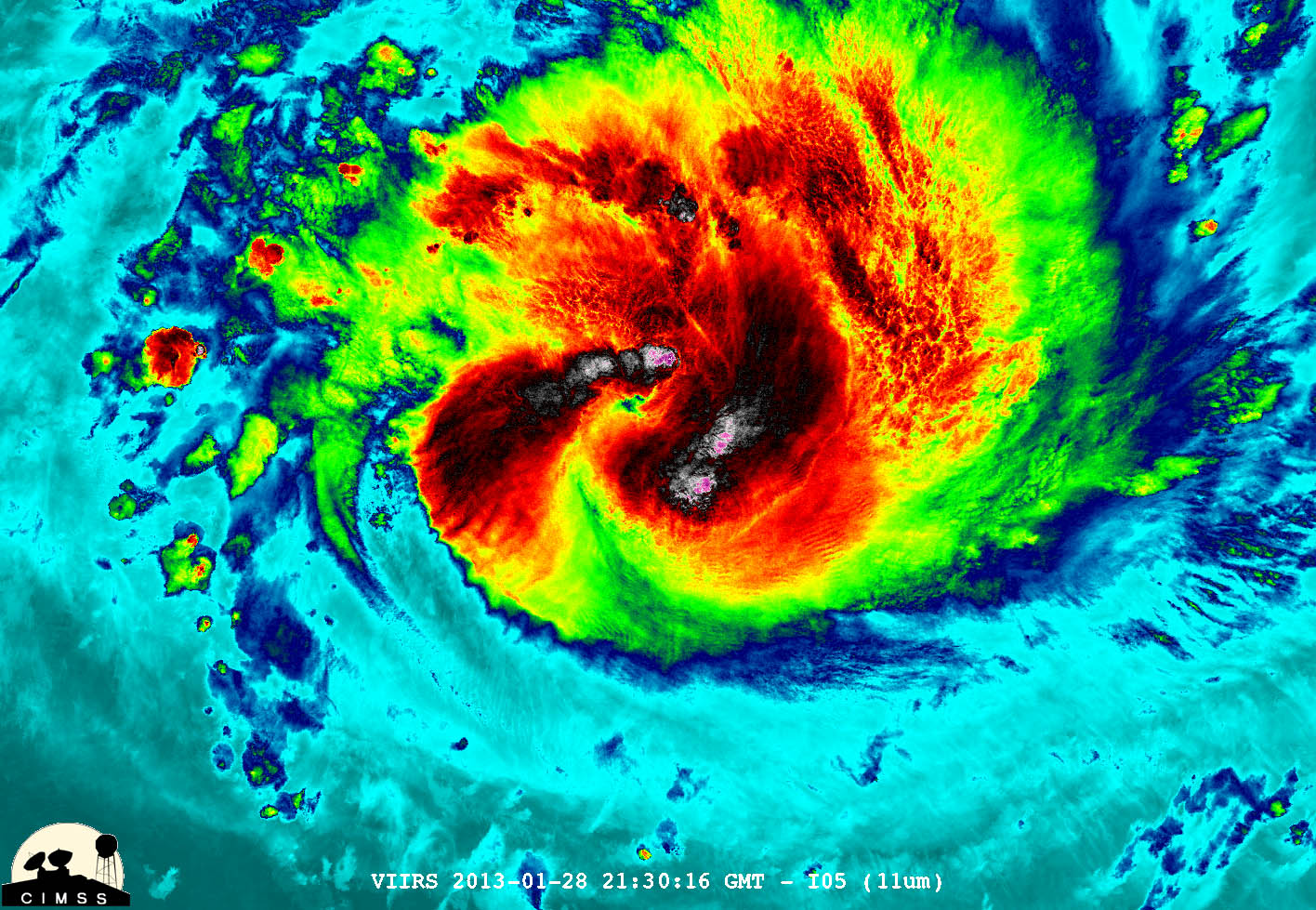 Cyclone Felleng-Image satellite couleur