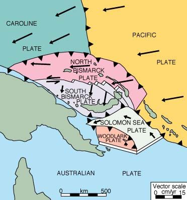 Map Tectonic plate Solomon islands