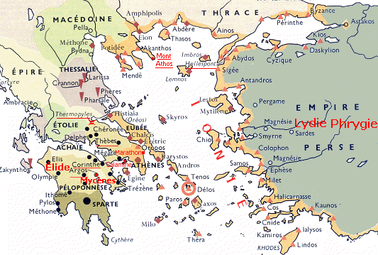 MAP - La Grèce antique au Ve siècle avant Jésus-Christ
