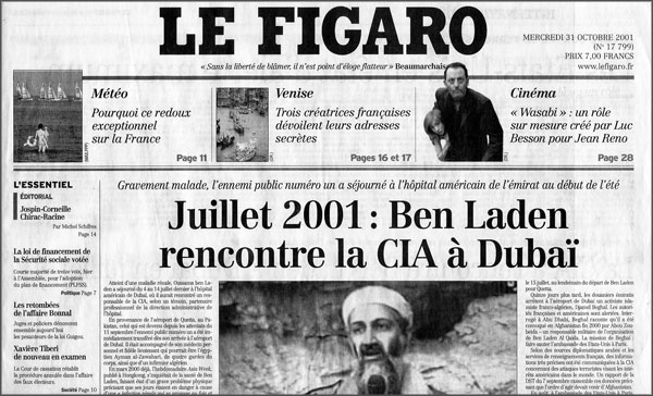 Le Figaro, à propos de Ben Laden/rencontre/CIA/Dubaï
