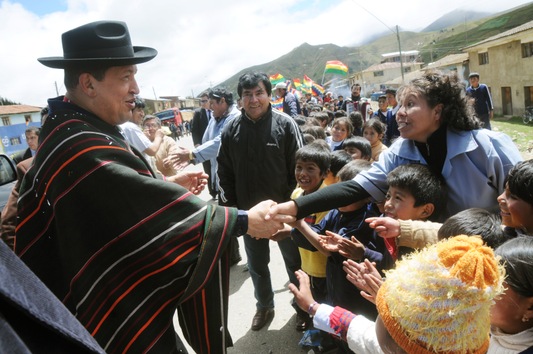 Hugo Chavez en Bolivie le 31 mars 2011