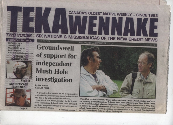 Le seul média canadien qui a couvert les fouilles et découvertes du Mush Hole – Journal Tekawennake2