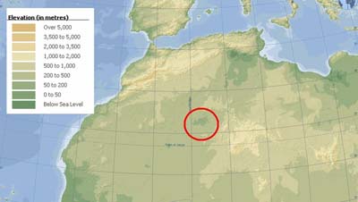 Localisation possible d'un de ces deux anciens lacs_Afrique du Nord