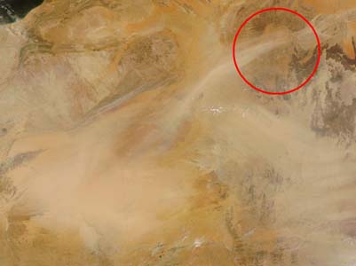 Vue satellite de cette région_Libye_désert