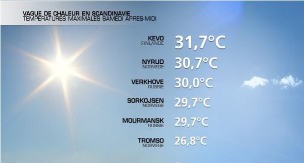 temperatures Scandinavie 02.06.2013