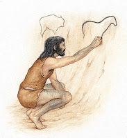 Homo Sapiens dessinant sur une roche_illustration
