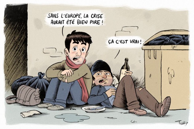Europe et Crise - Caricature de Teddijo