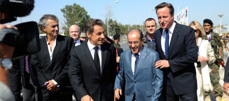 Sarkozy, Cameron, BHL en Libye