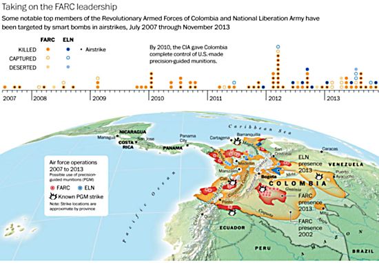 CIA Farc Colombie Carte
