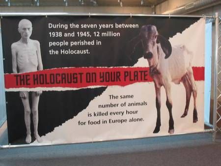 Affiche comparant le Droit des animaux à l'Holocauste