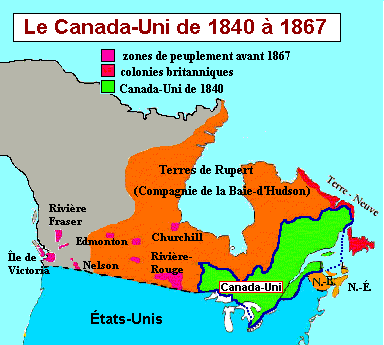 Canada map 1840-1867