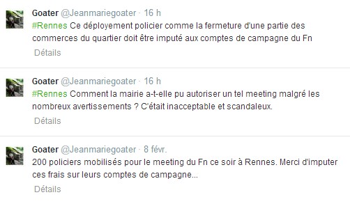 Mise à sac rennes protégés de Valls, tweet