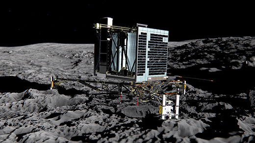 Vue arrière module Philae de Rosetta