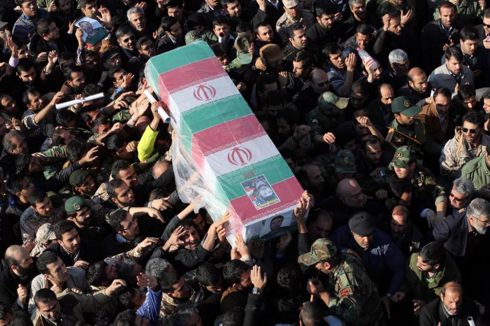 Téhéran, funérailles du général Muhammad Ali Allahdadi
