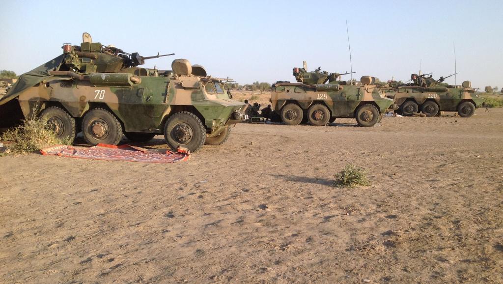 Véhicules de l'armée tchadienne déployés au Cameroun pour lutter contre Boko Haram.