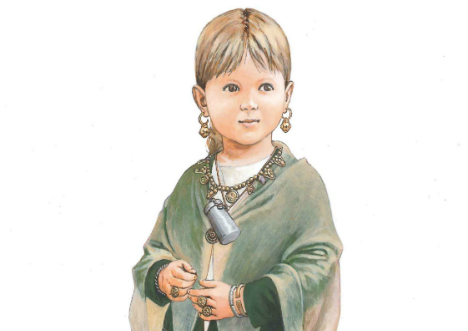 Petite fille archéologie cathédrale Francfort