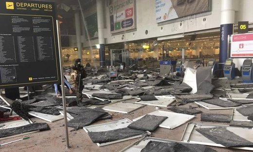 Brussels bombing wreckage