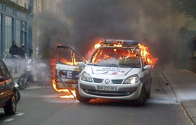 police, car, fire