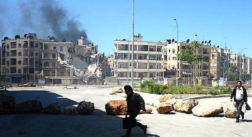 shelling Aleppo