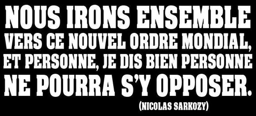 Sarkozy citation Nouvel Ordre Mondial
