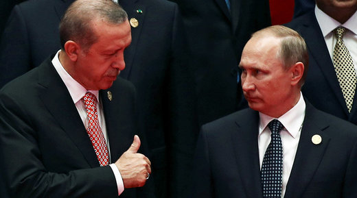 Russia's President Vladimir Putin interacts with Turkey's President Tayyip Erdogan Damir Sagolj/Reuters