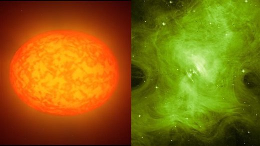Étoiles en forme de citrouille et supernova
