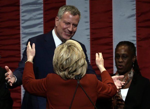 Hillary Clinton, Bill de Blasio,