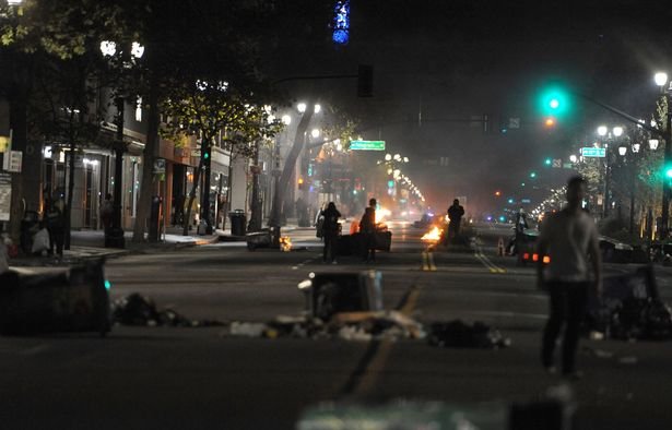 The carnage left in the streets of Oakland after protests broke out