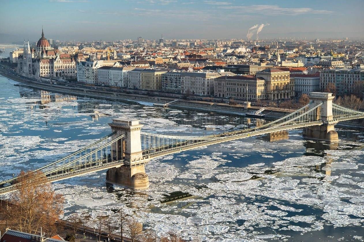 Danube Hongrie gèle janvier 2017