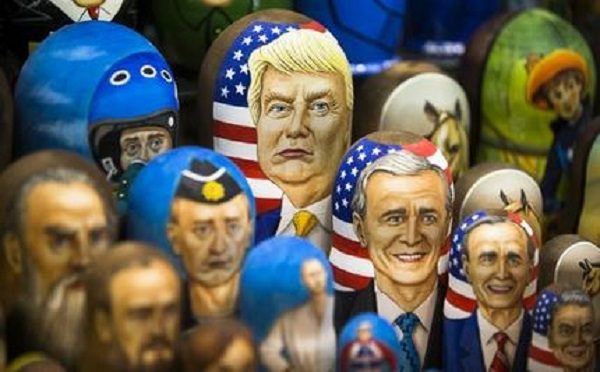 Matryoshkas wooden doll of Donald Trump