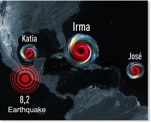 Irma, Jose, earthquake