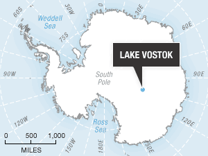 Localisation de la base Vostok, Antarctique