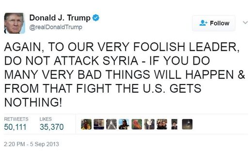 trump syria tweet 2013