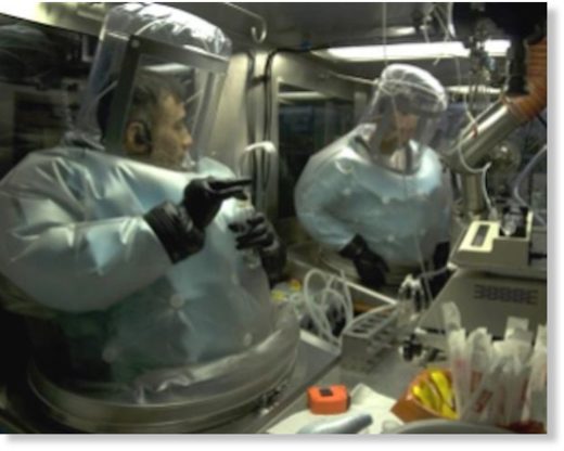 Technicians disseminate live biological agents