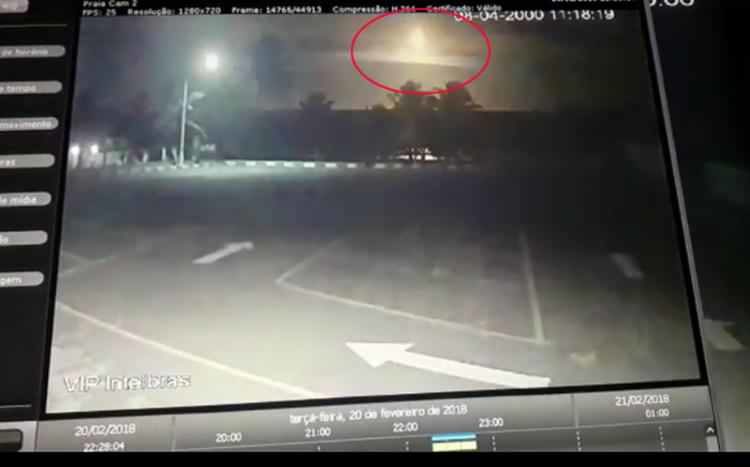 A meteor fireball over Salvador, Bahia, Brazil on Tuesday 20th February 2018.