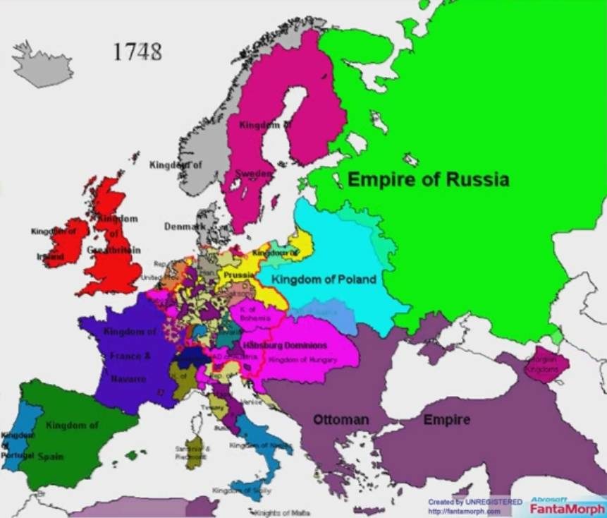 Europe map 1772