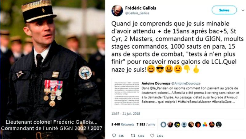 Frédéric Gallois, tweet, GIGN