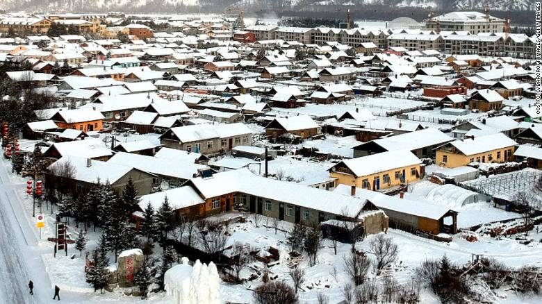 The Chinese city of Mohe witnessed ice fog after temperatures plunged below minus 40 degrees Celsius.