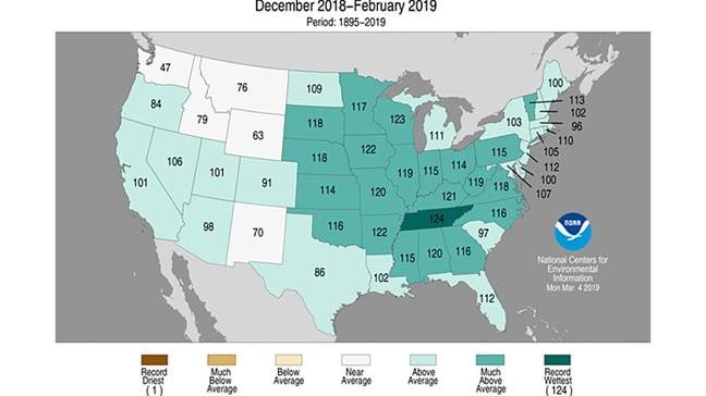 Iowa as a whole was the third-wettest on record